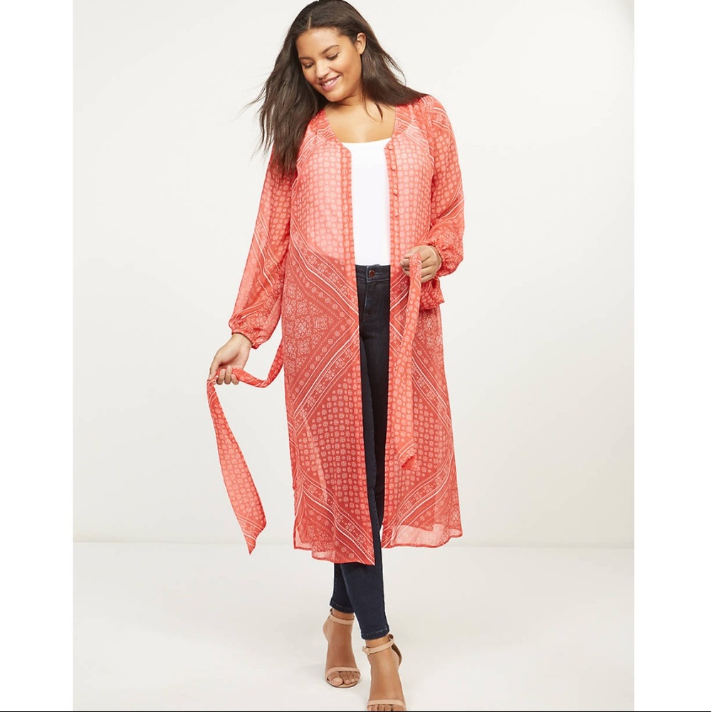 New LANE BRYANT Lightweight Boho Flowy Maxi Overpiece 26/28